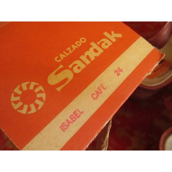 MEXICAN SANDALS Sz 7.5 NEW NIB True Vtg 70s Womens BROWN RUBBER Strappy SANDAK - Picture 6 of 6